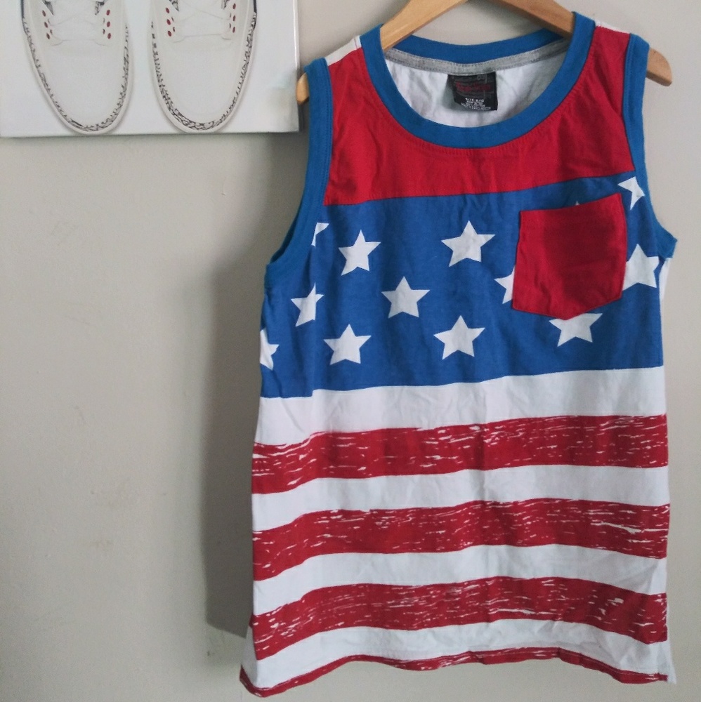 Size 8-10 Kids American Flag Tank Top